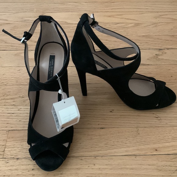 ZARA - NEW!! High heel black sandals - size 8 - Picture 2 of 14